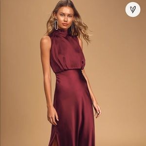 Lulus classic elegance maxi dress - wine